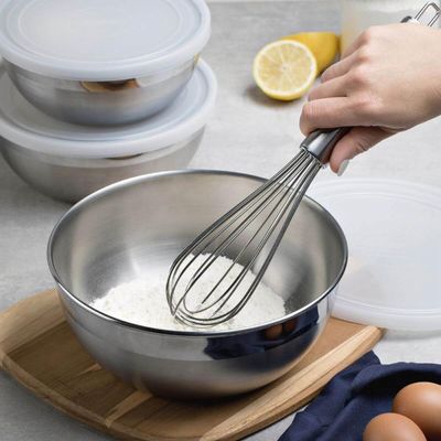 Jogo de Potes Inox 3 Peças Tramontina Freezinox 2,9L 2,2L 1,6L Tampa Plástica Mantimentos