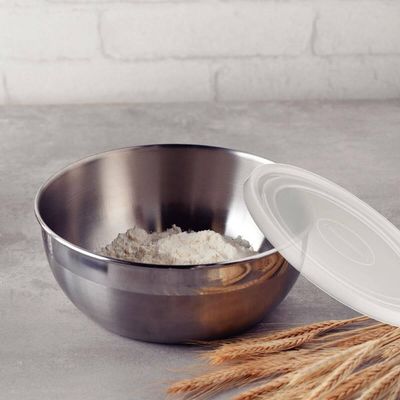 Jogo de Potes Inox 3 Peças Tramontina Freezinox 2,9L 2,2L 1,6L Tampa Plástica Mantimentos