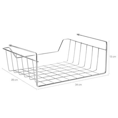 Kit 2 Organizadores Aramado Para Prateleira 34cm Cesto Multiuso Encaixe Para Armário