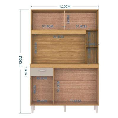 Cozinha Ambiente Kit Duda 120 Cm Damasco Off White – Poquema