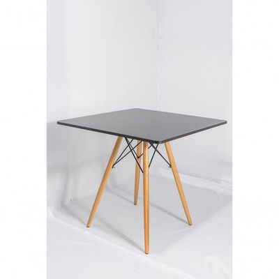 Mesa Jantar Sala Cozinha Eiffel Eames Elegante 90cm Quadrada Canto Arredondado Moderno Cor Preto