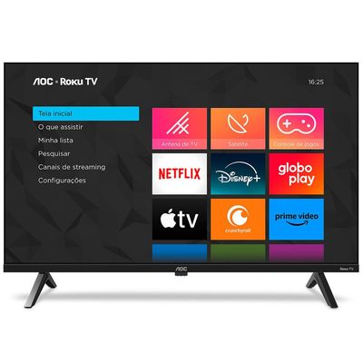 Smart TV AOC 40 Polegadas Full HD Roku TV 40S5045/78G Preto / Bivolt