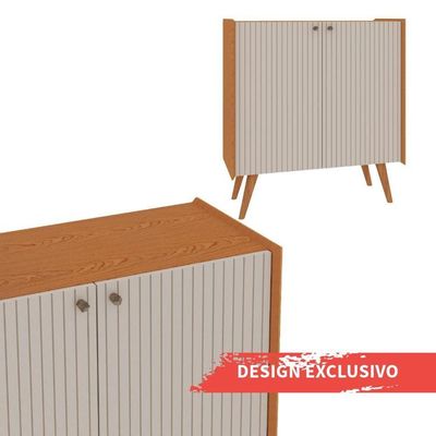 Balcão Buffet 2 Portas Cinamomo White Laca Brilho Vértice
