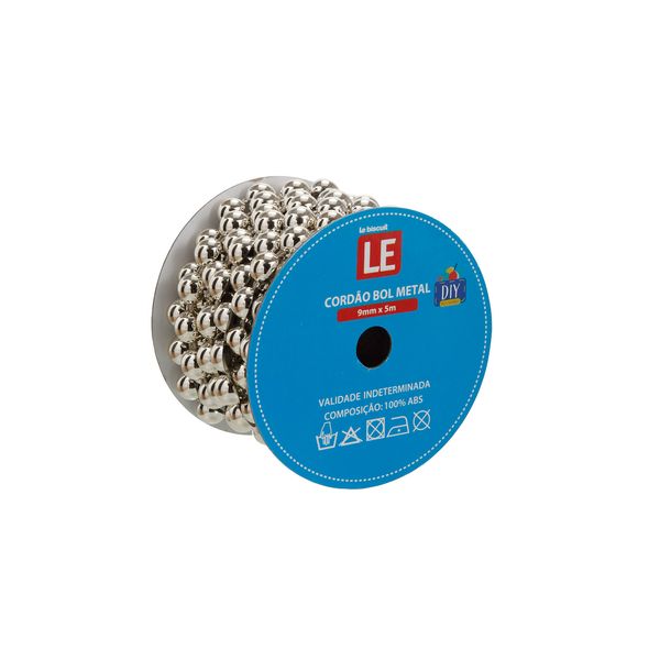 Cordão Bola Metálica 9mmx5m Prata Cordão Bola Metálica 9mmx5m Prata