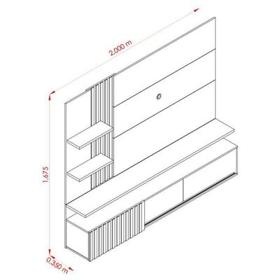 Estante Home Theater Suspenso Atena Fendi Naturale – Madetec