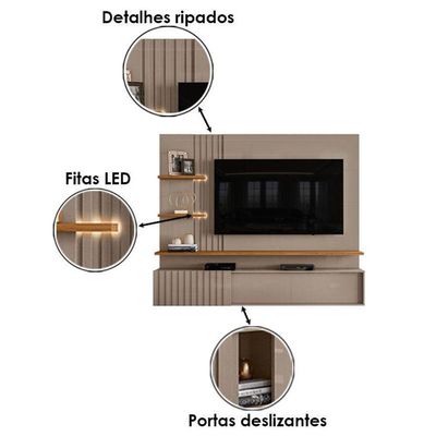 Estante Home Theater Suspenso Atena Fendi Naturale – Madetec