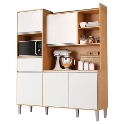 Armário Para Cozinha Kit Ambiente Isabel Amêndoa Branco - Ajl