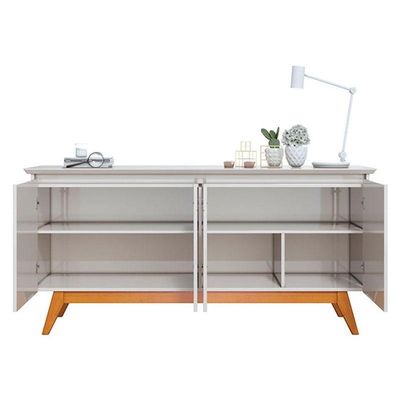 Painel Suspenso Loft Com Aparador Buffet Classic 1.8 Nature Off White - Imcal