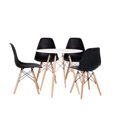 Conjunto Mesa Redonda Eiffel 90cm E Cadeiras Eiffel Elegante Design Atemporal E Moderno