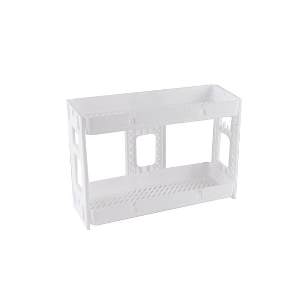 Estante de Plástico Multiuso Le Loft Empilhável com 2 Prateleiras Branca 37x12,5x7cm