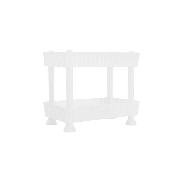 Estante de Plástico Multiuso Le Retangular Empilhável com 2 Prateleiras Branca 24,5x15x20cm Estante de Plástico Multiuso Le Retangular Empilhável com 2 Prateleiras Branca 24,5x15x20cm