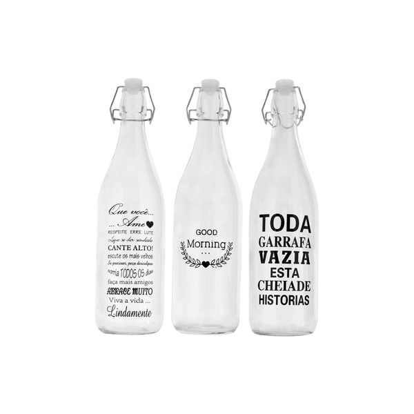 Garrafa de Vidro Le Words 1l - Item Sortido