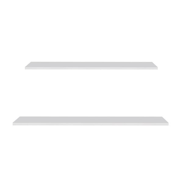 Prateleira Flutuante Para Sala Kit 2 com Suporte Invisível CP1 Yara Branco - Lumil