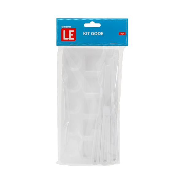 Kit Godê com 10 Cavidades e 3 Espátulas Plástica Branco