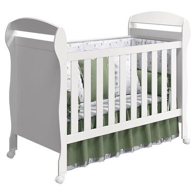 Berço Americano Danny E Cômoda Infantil Ane Branco Brilho Com Colchão Gazin – Phoenix Baby
