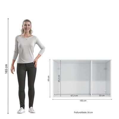 Armário Aéreo 3 Portas Kappesberg Adapt Branco
