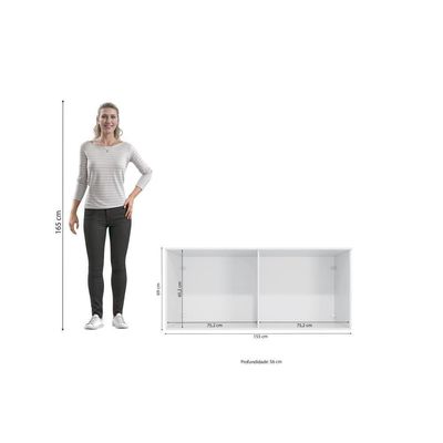 Armário Aéreo 4 Portas Kappesberg Adapt Branco 155cm