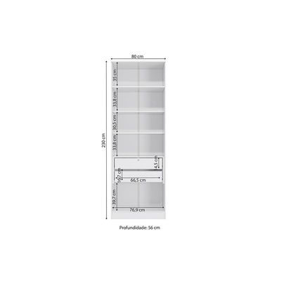Guarda-roupa 2 Portas 2 Gavetas Kappesberg Adapt Branco