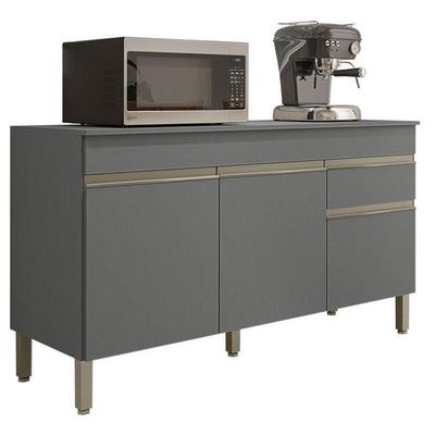 Balcão De Pia Ambiente Line 150 Cm Com Tampo Gris - Kits Paraná