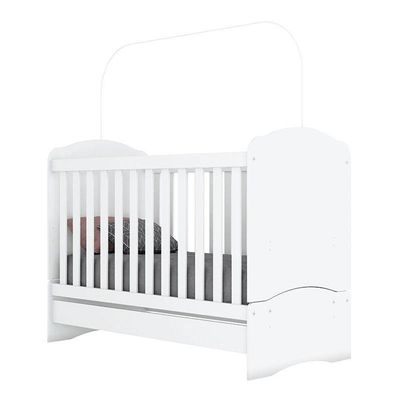 Berço Nacional Bala De Menta E Cômoda Infantil Pique-esconde Branco - Henn