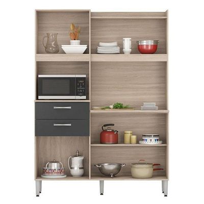 Kit Para Cozinha Harmonia Avena Grafito - Demóbile