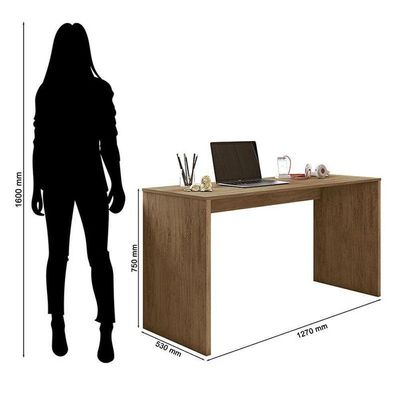Mesa Para Computador Gávea E Livreiro Office Com Portas Pequenas Freijó - Móveis Leão