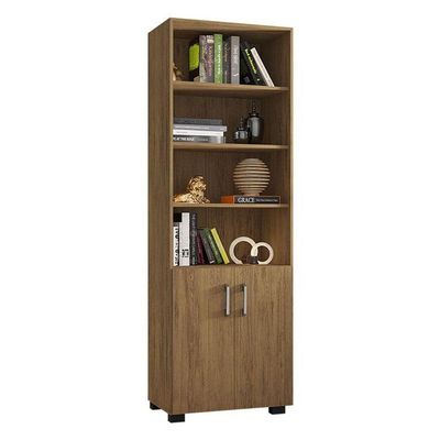 Mesa Para Computador Gávea E Livreiro Office Com Portas Pequenas Freijó - Móveis Leão