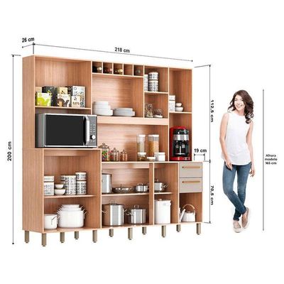 Kit Cozinha Compacta Petra Cinamomo Off White - Valdemóveis