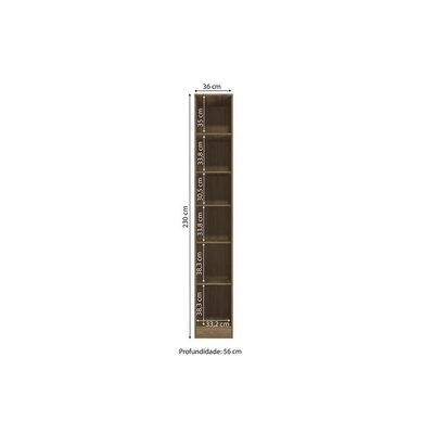 Guarda-roupa 1 Porta Kappesberg Adapt Nogueira/branco 36cm