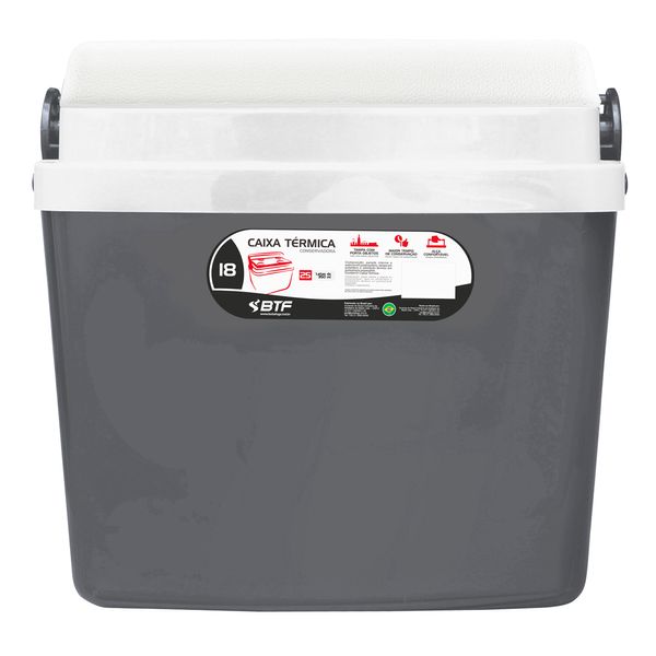 Caixa Térmica Botafogo Cinza 18L Caixa Térmica Botafogo Cinza 18L