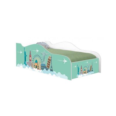 Cama Carro Fun Adesivada Viagem Pelo Mundo Solteiro
