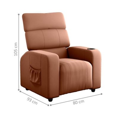 Poltrona Reclinável Para Sala Hull Veludo Ferrugem