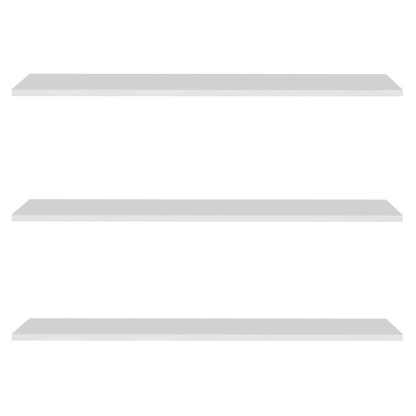 Prateleira Flutuante de Quarto Adulto Kit 3 Suporte Invisível 68cm Yara Branco - Lumil
