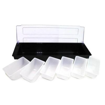 Porta Condimentos Profissional 6 Divisórias Weck Preto Cozin