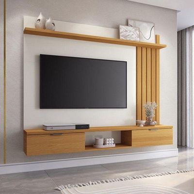 Painel Para Tv Lets Cinamomo Off White - Hb Móveis