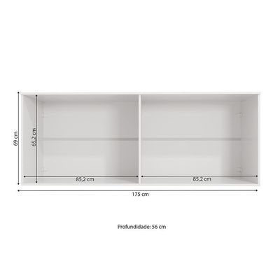 Armário Aéreo 4 Portas Kappesberg Adapt Branco 175cm