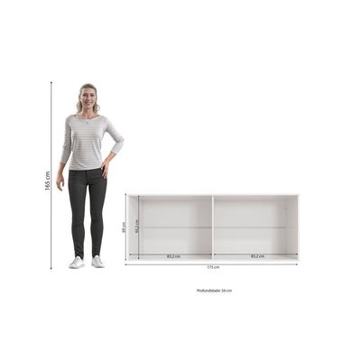 Armário Aéreo 4 Portas Kappesberg Adapt Branco 175cm