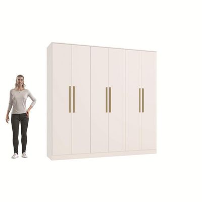 Guarda-roupa 6 Portas 4 Gavetas Kappesberg Adapt Branco