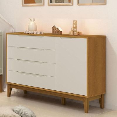 Cômoda Com Porta Classic Elfe Areia Acetinado Savana Amadeirado - Reller