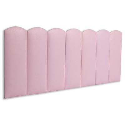 Cabeceira Casal Kit 7 Placas Modelo Nuvem - Courino Rosa