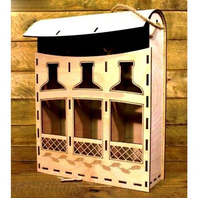 Mini Adega Mdf Para 03 Garrafas