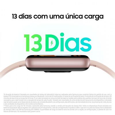 Galaxy Fit3 Display 1.6 Polegadas AMOLED Bluetooth Samsung Rosê