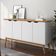 Buffet Com 4 Portas Capela Branco Acetinado Cinamomo