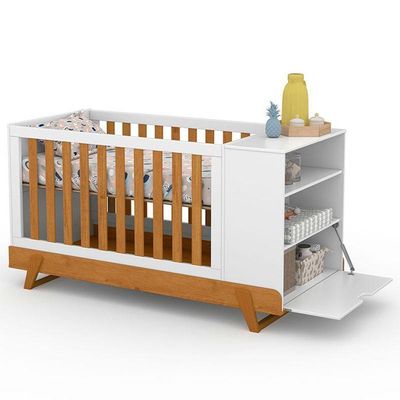 Berço Multifuncional Bkids Branco Freijó Eco Wood Com Colchão - Matic