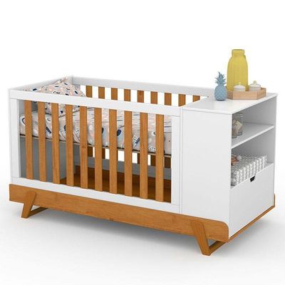 Berço Multifuncional Bkids Branco Freijó Eco Wood Com Colchão - Matic