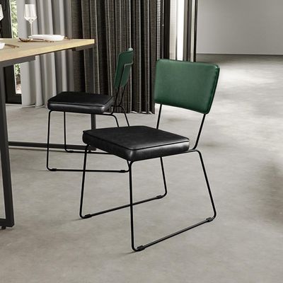 Kit 02 Cadeiras Decorativas Sala Jantar Allana L02 Facto Verde Musgo Couríssimo Preto - Lyam Decor