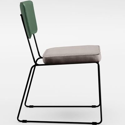 Cadeira Decorativa Estofada Sala De Jantar Allana L02 Facto Verde Musgo Linho Bege - Lyam Decor