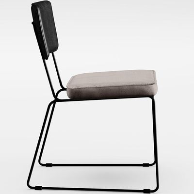 Cadeira Decorativa Estofada Sala De Jantar Allana L02 Couríssimo Preto Linho Bege - Lyam Decor