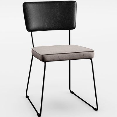 Cadeira Decorativa Estofada Sala De Jantar Allana L02 Couríssimo Preto Linho Bege - Lyam Decor