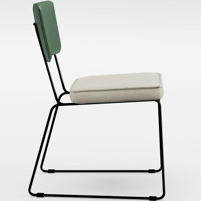 Cadeira Decorativa Estofada Sala Jantar Allana L02 Facto Verde Musgo Linho Champagne - Lyam Decor